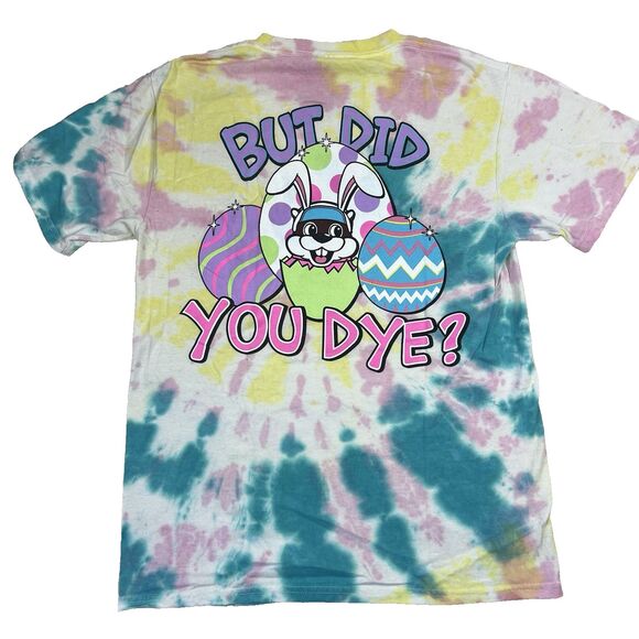 Buc-ees Easter Shirt Adult Small Tie Dye "But Did You Dye" T-Shirt - Picture 10 of 10